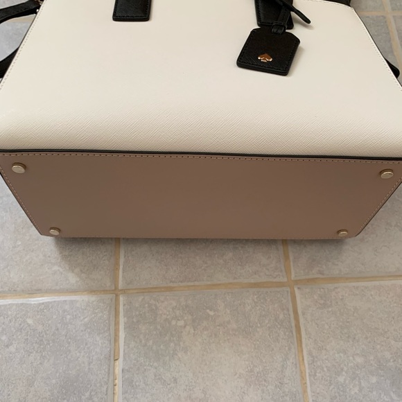 KATE SPADE CAMERON MEDIUM BAG SATCHEL BLACK BEIGE - Picture 6 of 8